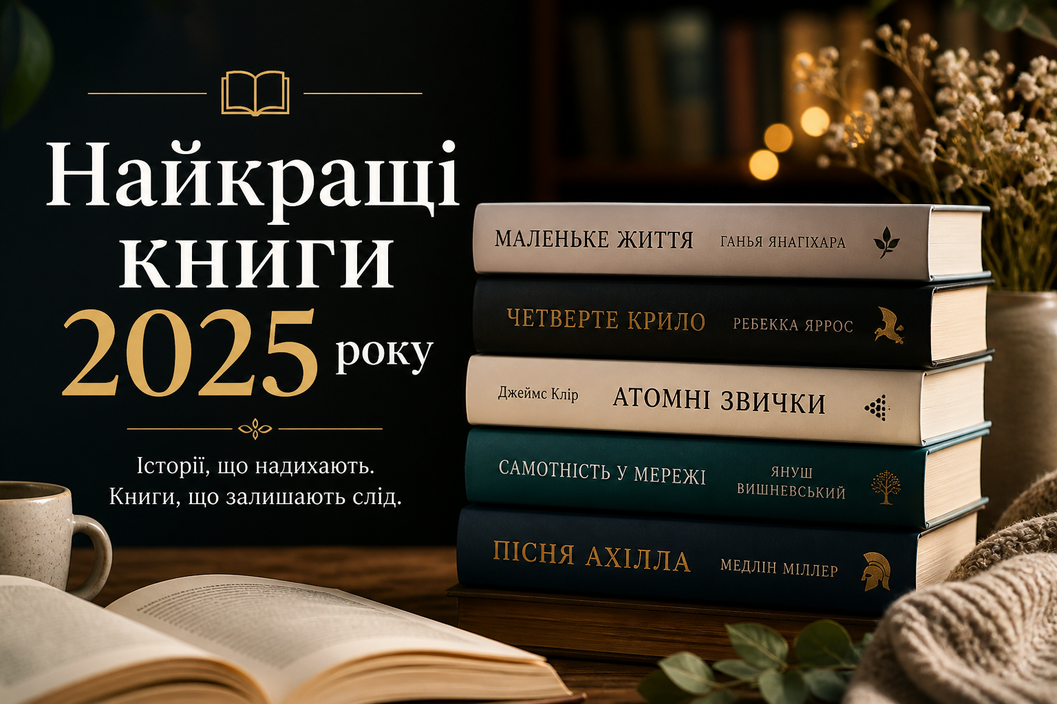 Найкращі книги 2025 року: бестселери, які варто прочитати